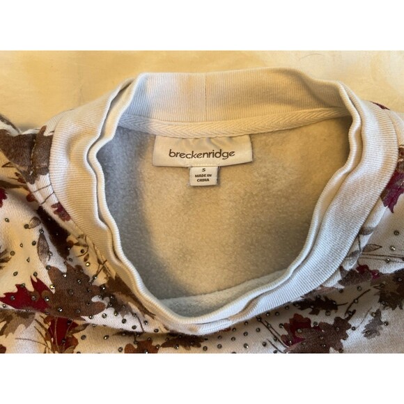 Breckenridge Autumn Leaves & Gems Themed Sweatshirt Top Women’s Small - Picture 6 of 10